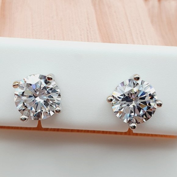 7MM S925 Sterling Silver CZ Stud Earrings for Women/Girl, US19251017 - Picture 3 of 14